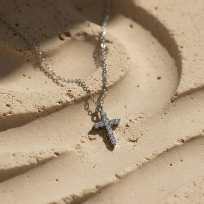 Serene Cross Pendant Gold Silver Necklace