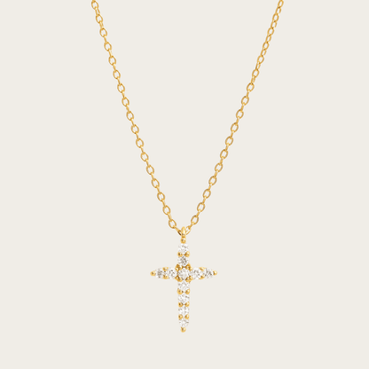 Serene Cross Pendant Gold Silver Necklace