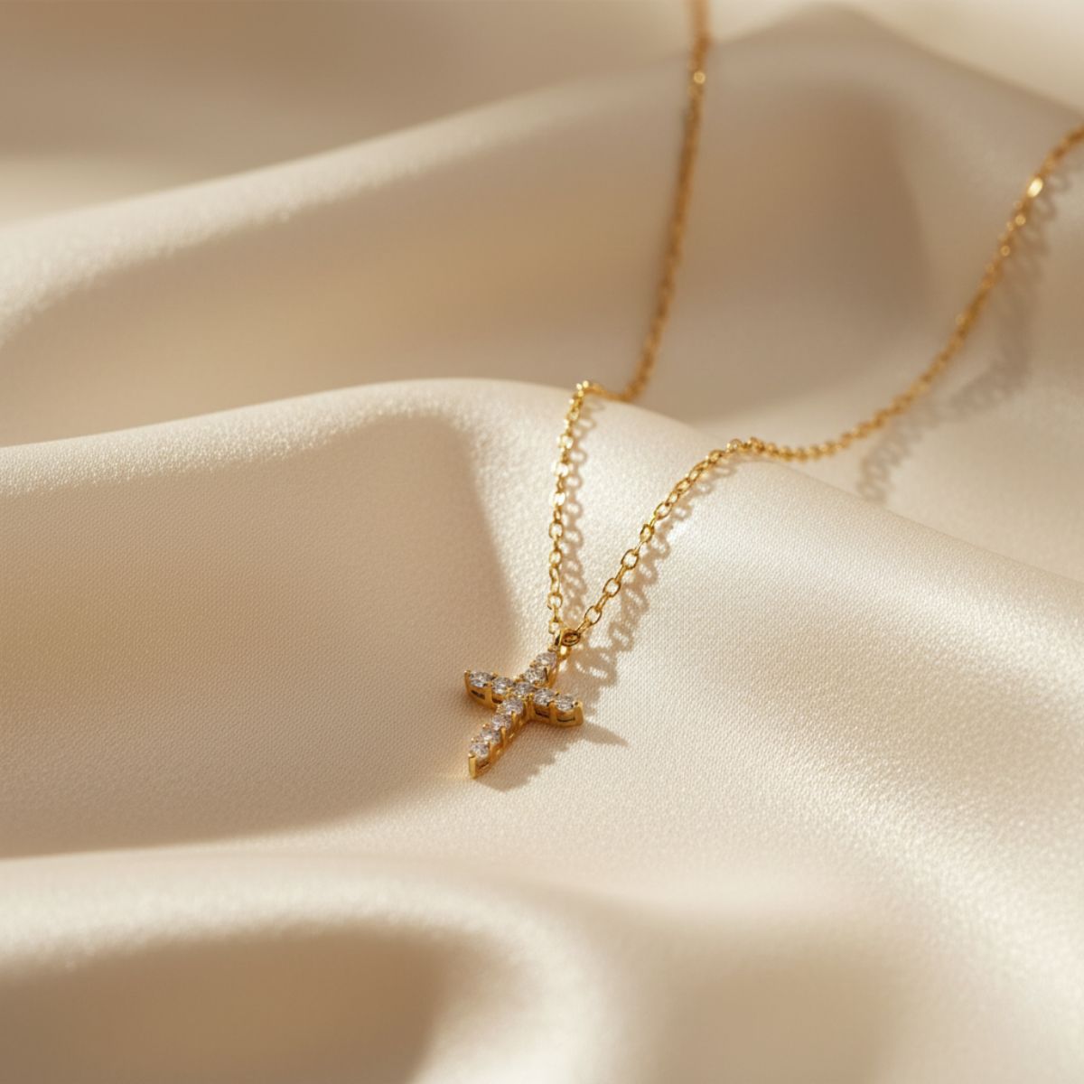 Serene Cross Pendant Gold Silver Necklace