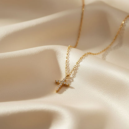 Serene Cross Pendant Gold Silver Necklace
