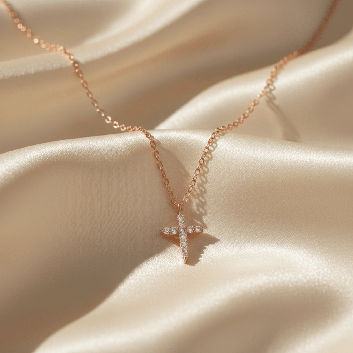 Serene Cross Pendant Gold Silver Necklace