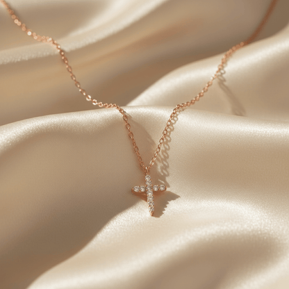 Serene Cross Pendant Gold Silver Necklace