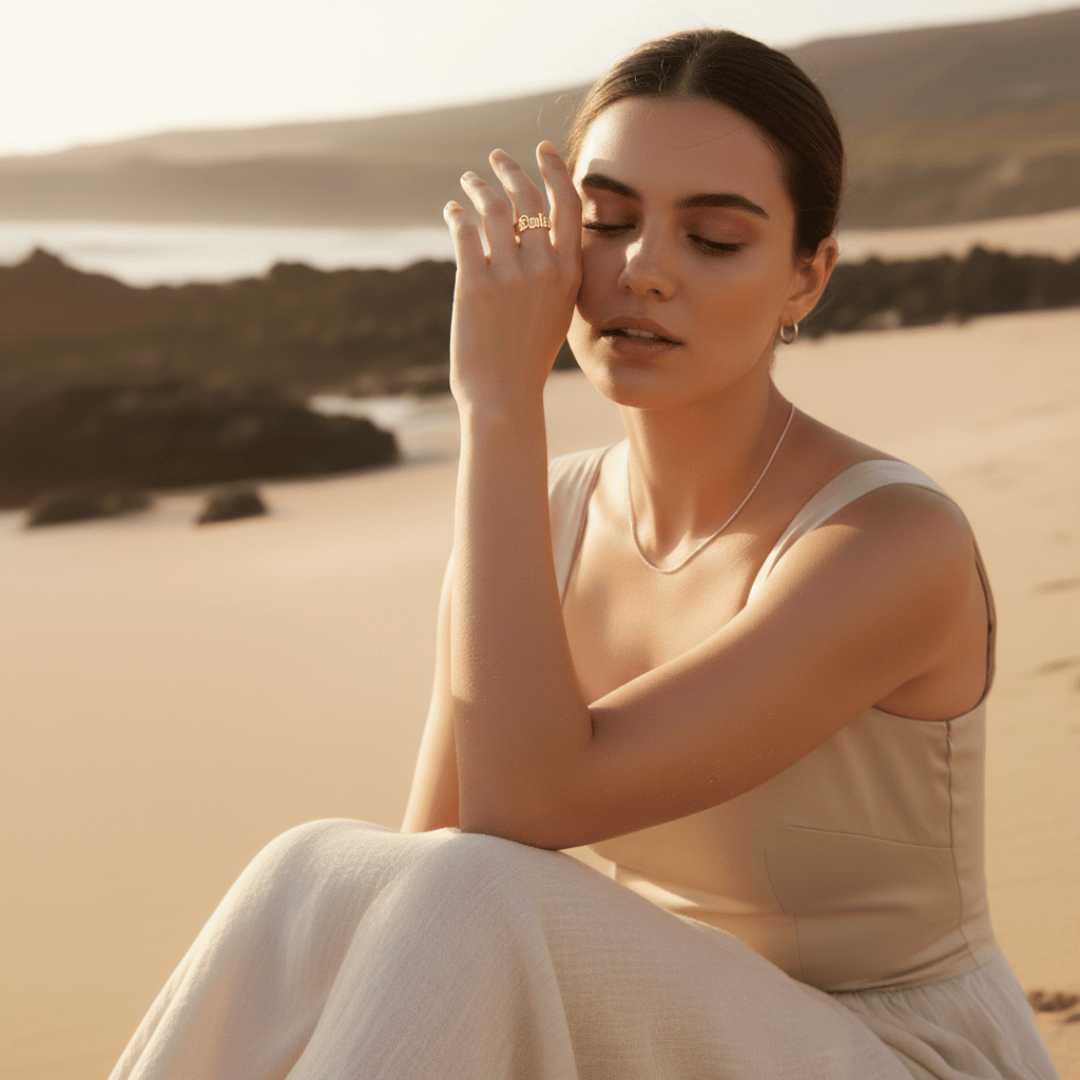 Custom Gothic Name Ring - Handmade Personalized Jewelry in Various Metals