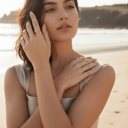 Custom Gothic Name Ring - Handmade Personalized Jewelry in Various Metals