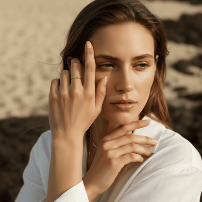 Customizable Birthstone Initial Ring - Dainty Personalized Gift for Holidays