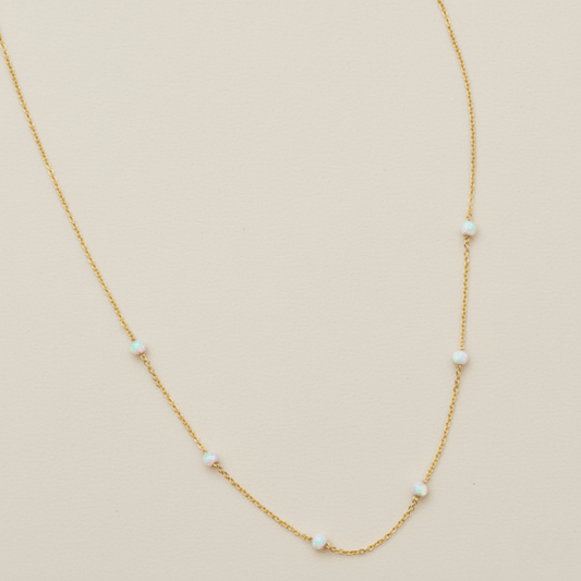 Tide Pool Opal Silver Gold Plating Necklace