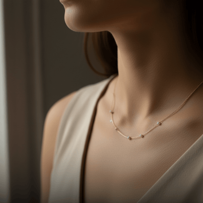 Tide Pool Opal Silver Gold Plating Necklace