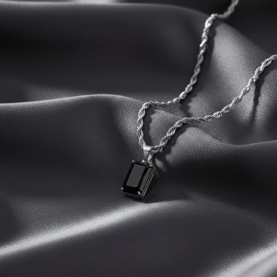 Deep Tide Onyx Pendant Necklace