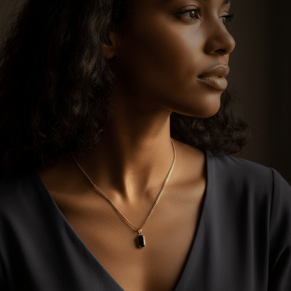 Deep Tide Onyx Pendant Necklace