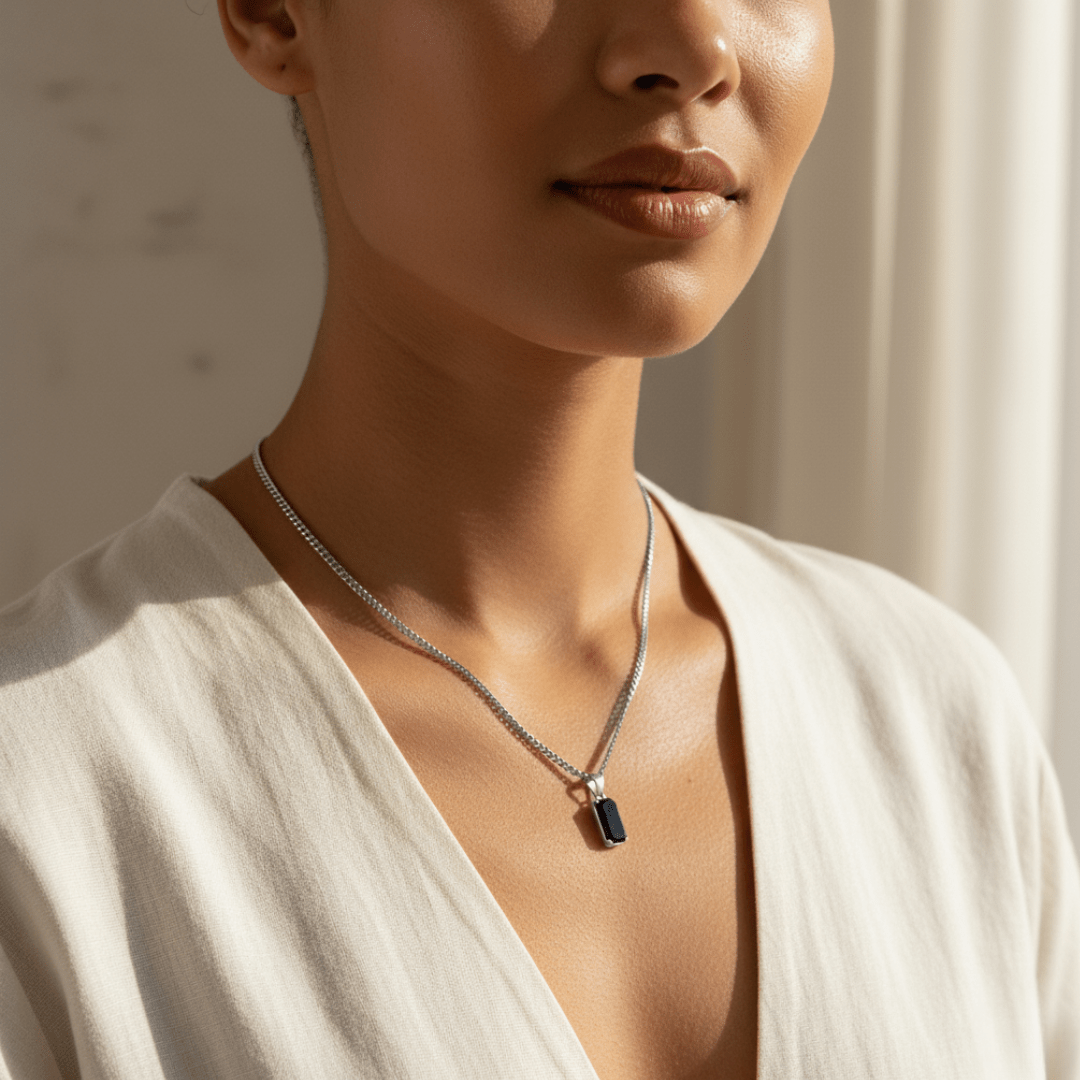 Deep Tide Onyx Pendant Necklace