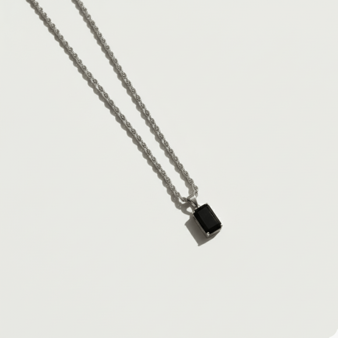 Deep Tide Onyx Pendant Necklace