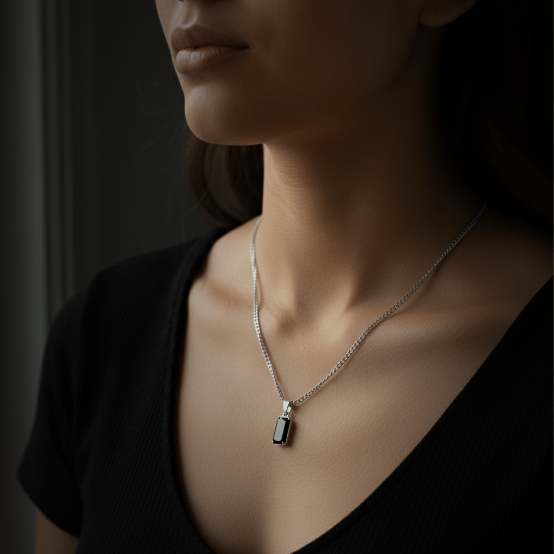 Deep Tide Onyx Pendant Necklace
