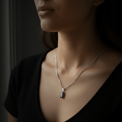 Deep Tide Onyx Pendant Necklace