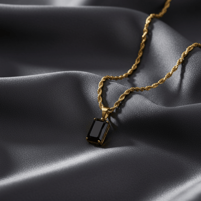 Deep Tide Onyx Pendant Necklace