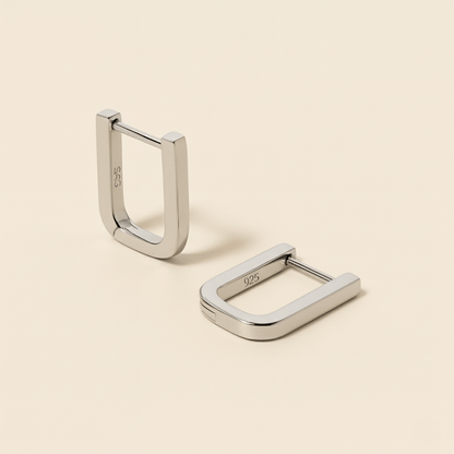 Dune Line Square Gold Silver Earrings