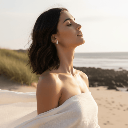 Dune Line Square Gold Silver Earrings