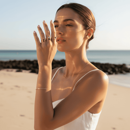 Elegant Baguette Birthstone Ring in Gold Plated Sterling Silver