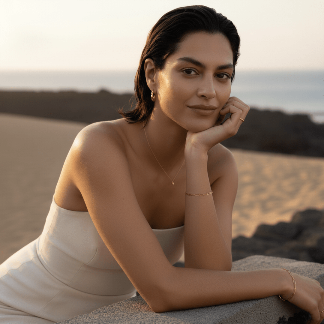 Elegant Bamboo Hoop Earrings with Gold Detail