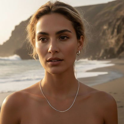 Elegant Box Chain Necklace in Gold & Silver