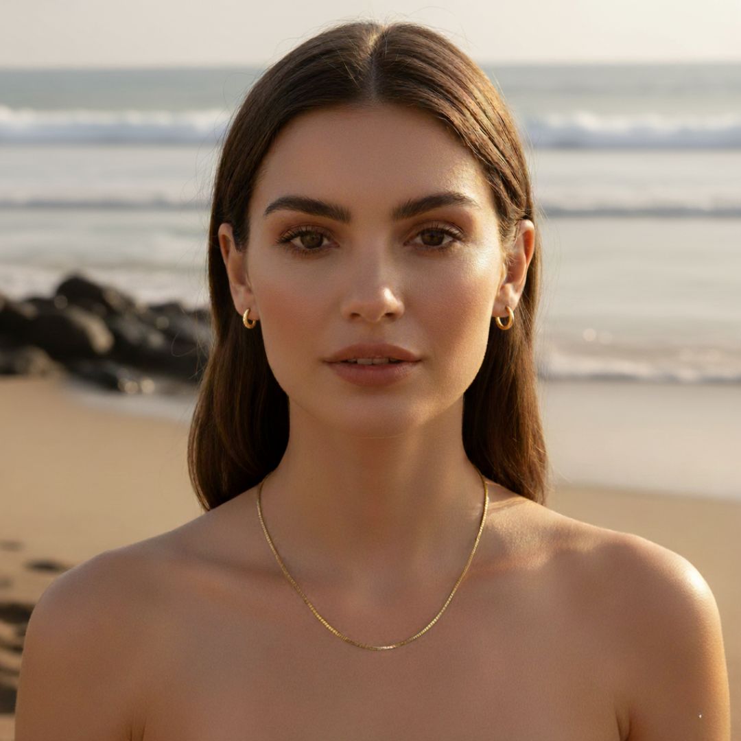 Elegant Box Chain Necklace in Gold & Silver