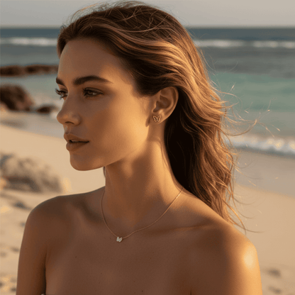 Elegant Butterfly Gold Earrings & Silver