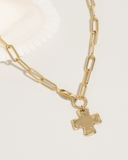 Elegant Chunky Cross Chain Necklace - Durable Brass with Gold/Silver Coating, Hypoallergenic, Waterproof