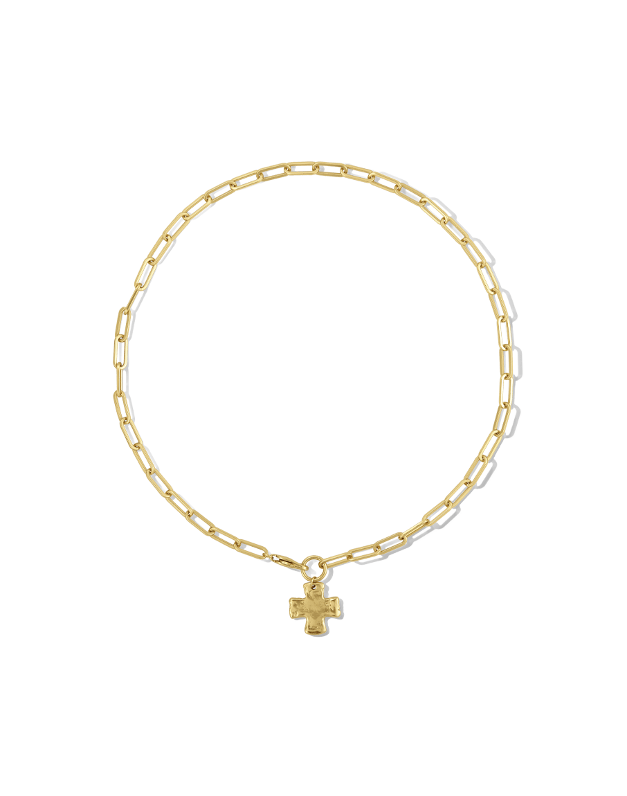 Elegant Chunky Cross Chain Necklace - Durable Brass with Gold/Silver Coating, Hypoallergenic, Waterproof