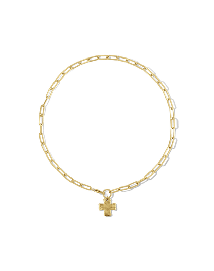 Elegant Chunky Cross Chain Necklace - Durable Brass with Gold/Silver Coating, Hypoallergenic, Waterproof