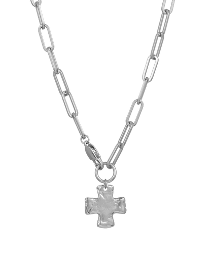 Elegant Chunky Cross Chain Necklace - Durable Brass with Gold/Silver Coating, Hypoallergenic, Waterproof