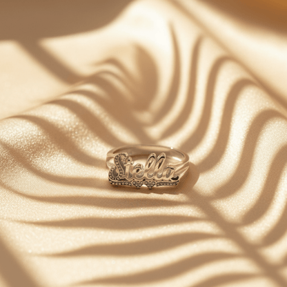 Elegant Custom Double Heart Name Ring - Personalized Jewelry Gift for Special Occasions