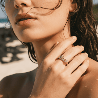 Elegant Custom Name Ring - Gold-Plated or Rhodium-Plated Sterling Silver
