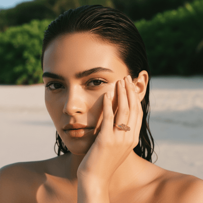 Elegant Custom Name Ring - Gold-Plated or Rhodium-Plated Sterling Silver