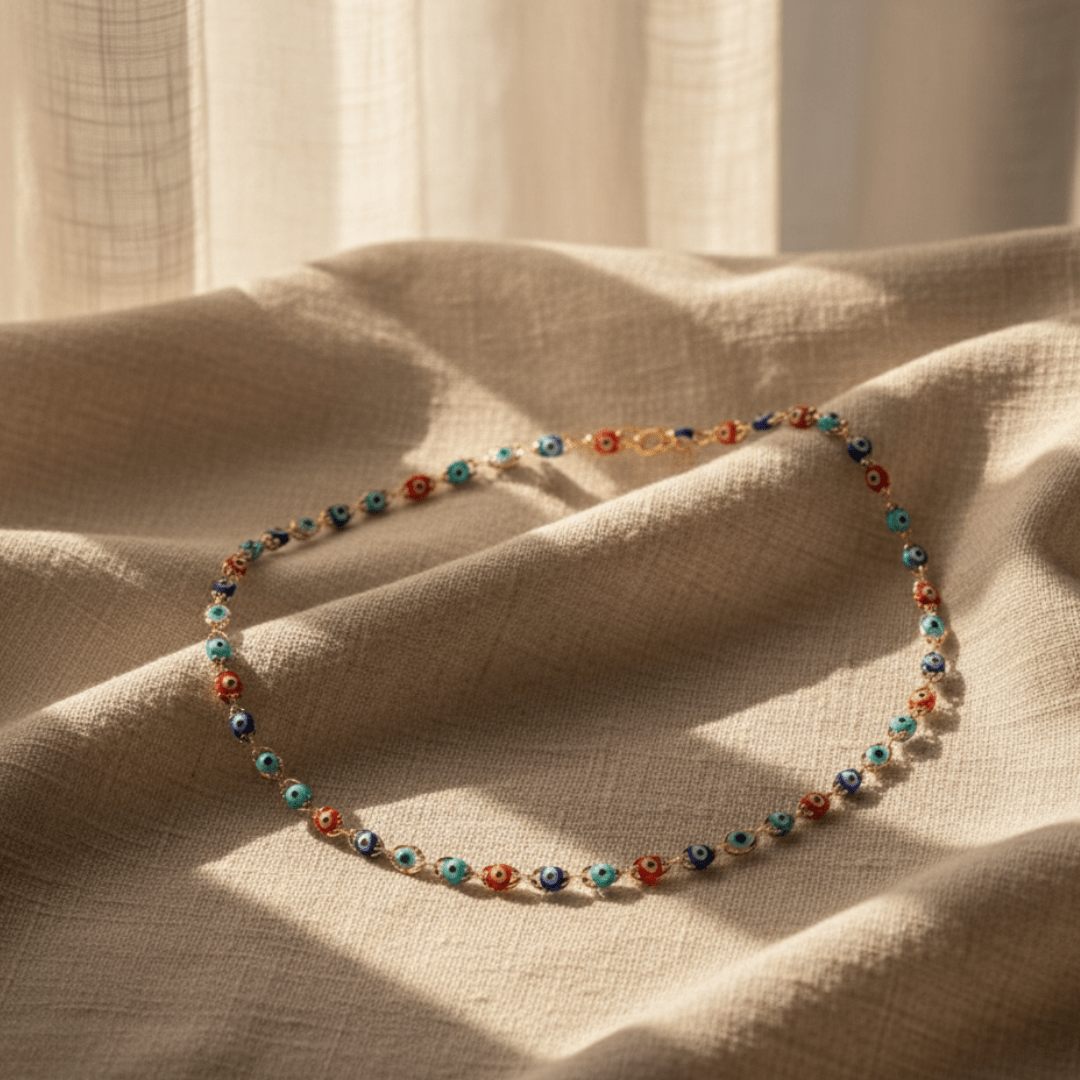 Elegant Evil Eye Gold Necklace - Gold Filled