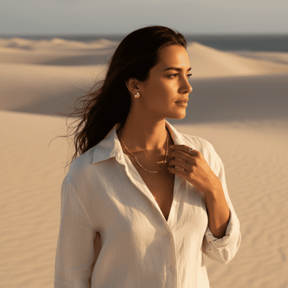 Sun-Drenched Gold Silver Chain Necklace