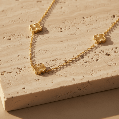 Elegant Flower Pendant Necklace - Adjustable Stainless Steel Jewelry, Waterproof & Hypoallergenic