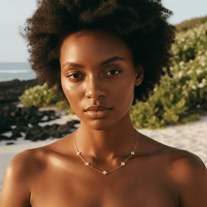 Elegant Flower Pendant Necklace - Adjustable Stainless Steel Jewelry, Waterproof & Hypoallergenic