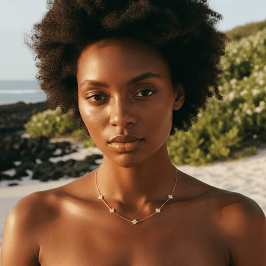 Elegant Flower Pendant Necklace - Adjustable Stainless Steel Jewelry, Waterproof & Hypoallergenic