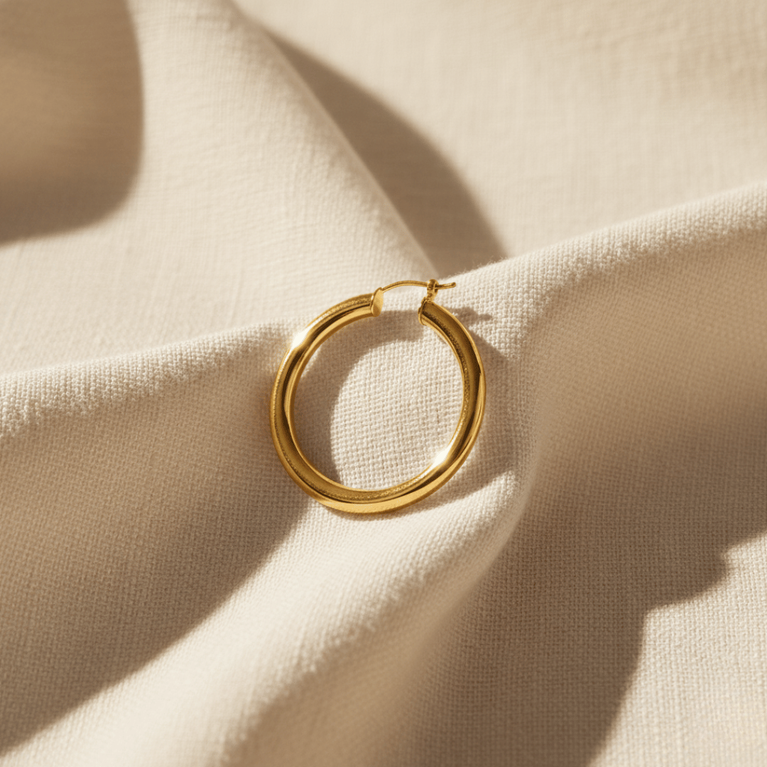 Elegant Gold Filled Large Hoop Earrings - Gold Hoops for Statement Style