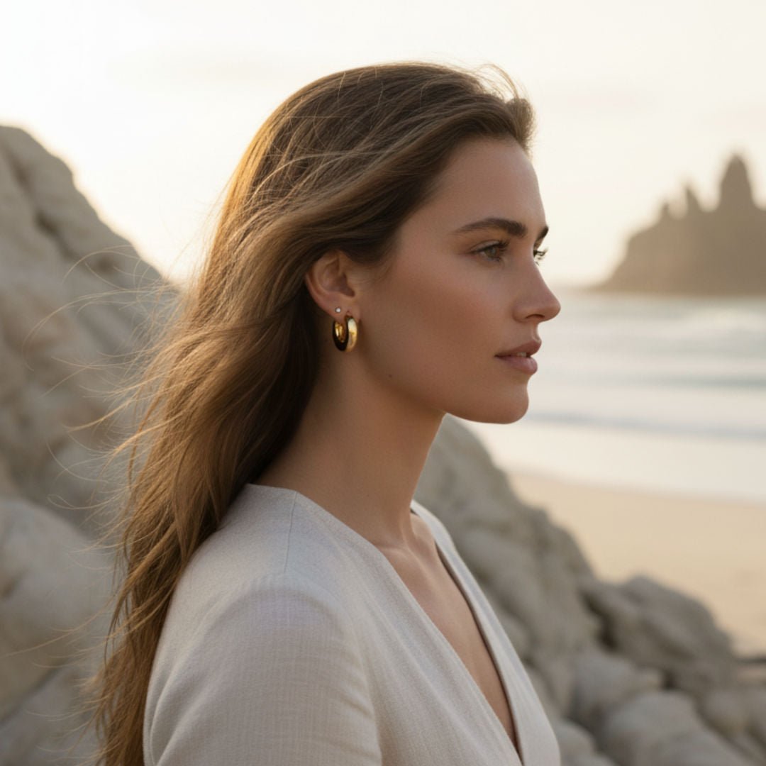 Elegant Gold Filled Small Hoop Earrings for Women - Lightweight & Durable