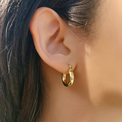 Elegant Gold Filled Small Hoop Earrings for Women - Lightweight & Durable