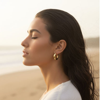 Elegant Gold Filled Small Hoop Earrings for Women - Lightweight & Durable