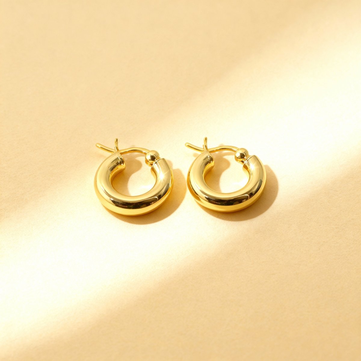 Elegant Gold Filled Small Hoop Earrings for Women - Lightweight & Durable