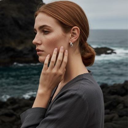 Arc Medium Gold and Silver Hoops