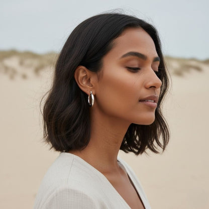 Arc Medium Gold and Silver Hoops