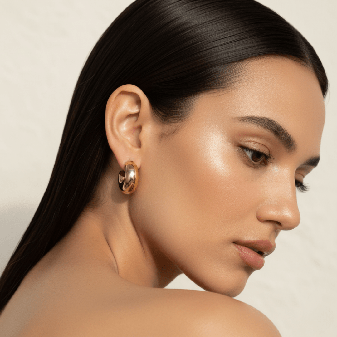 Elegant Gold Medium Hoop Earrings - Gold Hoops