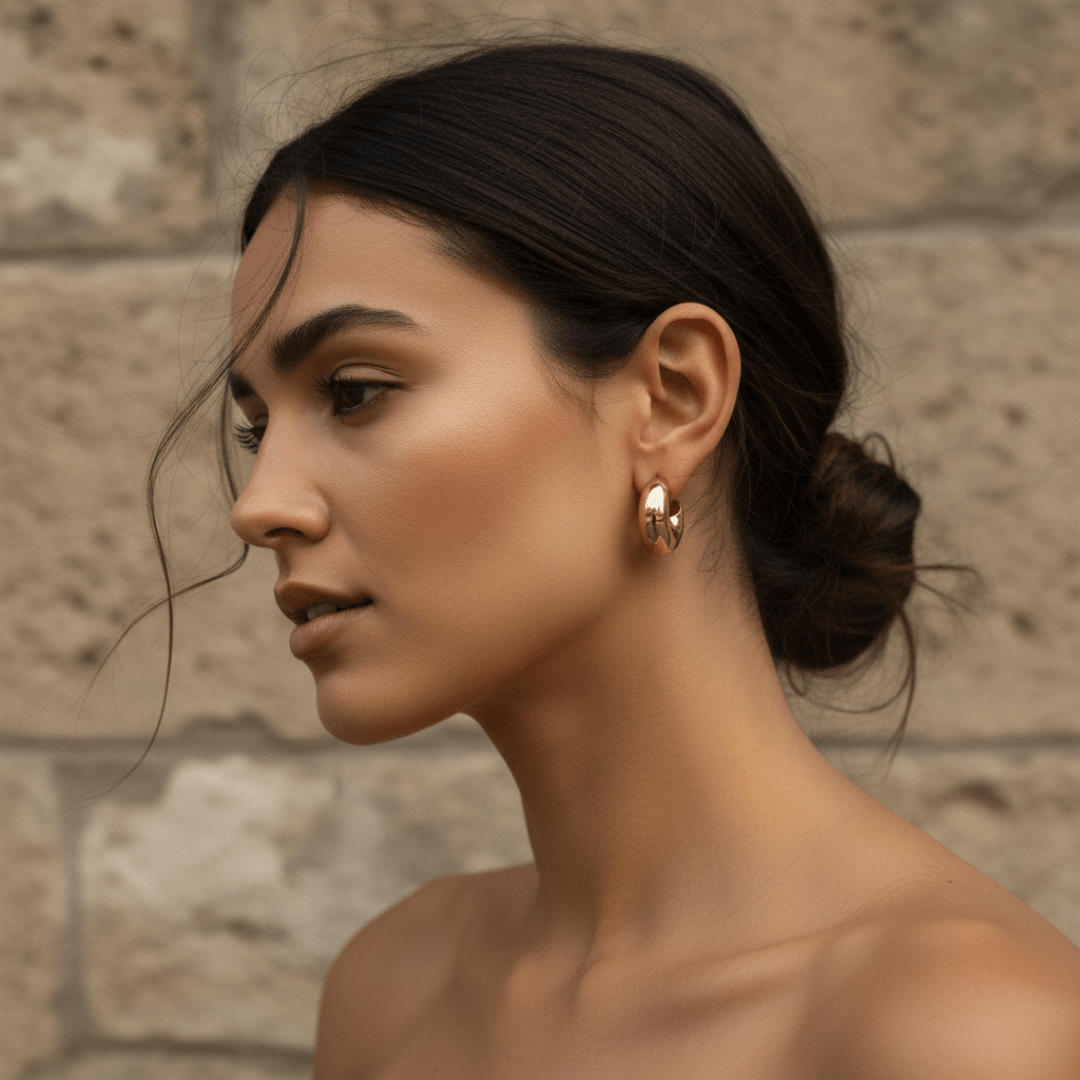 Elegant Gold Medium Hoop Earrings - Gold Hoops