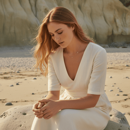 Elegant Gold Necklace with Adjustable Length & Stone Accents for Women