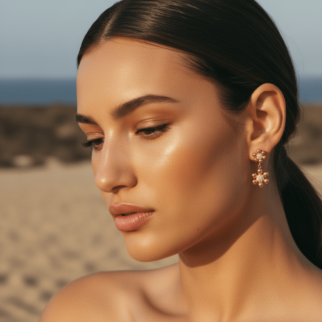 Elegant Gold Pavé Cluster Stud Earrings for Women