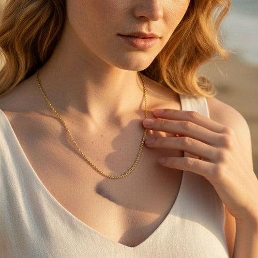 Elegant Gold Rope Chain Necklace - Custom Length & Metal Options