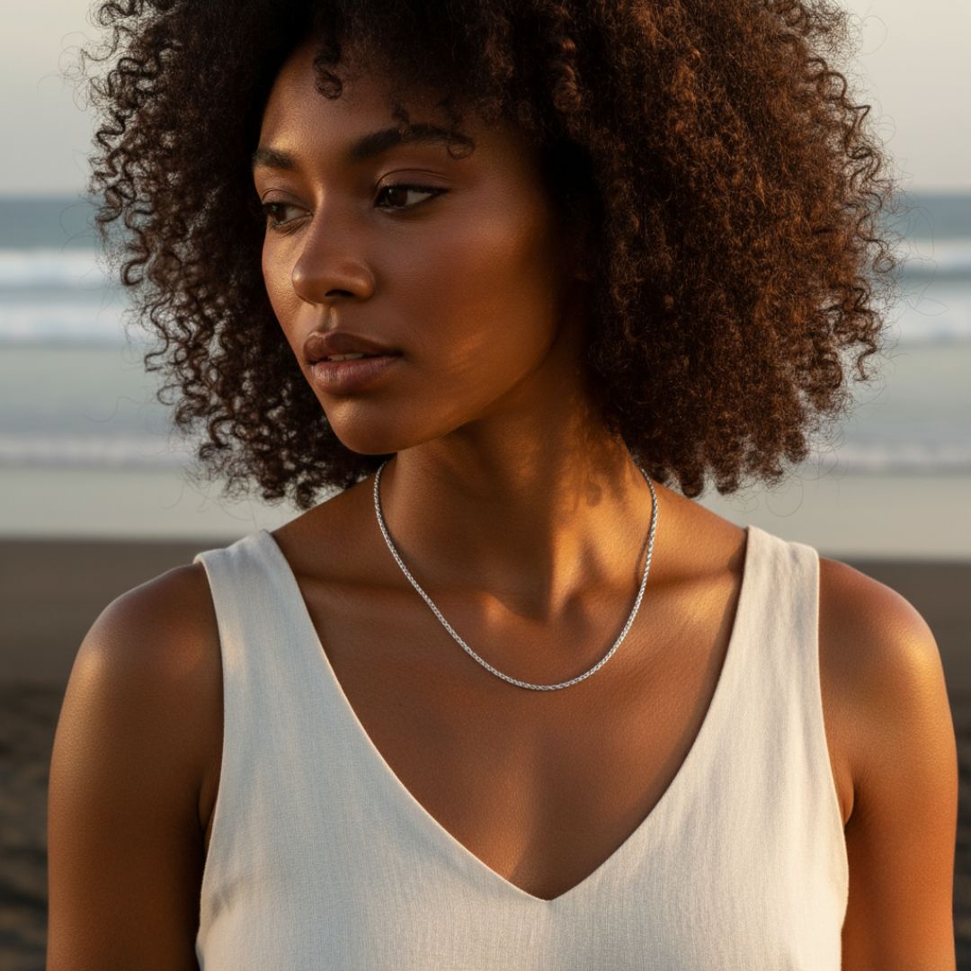 Elegant Gold Rope Chain Necklace - Custom Length & Metal Options